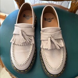 Dr. Martens Cream Leather Tassel Loafers